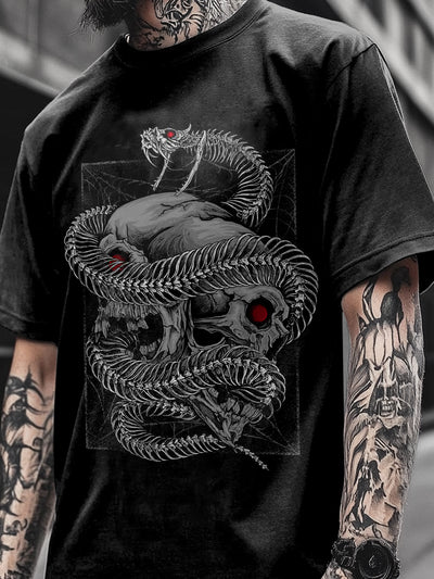 Fashion Skull Demon Totem Casual T-shirt