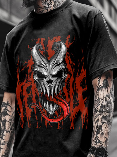 Fashion Skull Demon Totem Casual T-shirt