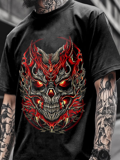 Fashion Skull Demon Totem Casual T-shirt