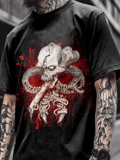 Fashion Skull Demon Totem Casual T-shirt
