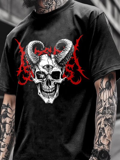 Fashion Skull Demon Totem Casual T-shirt