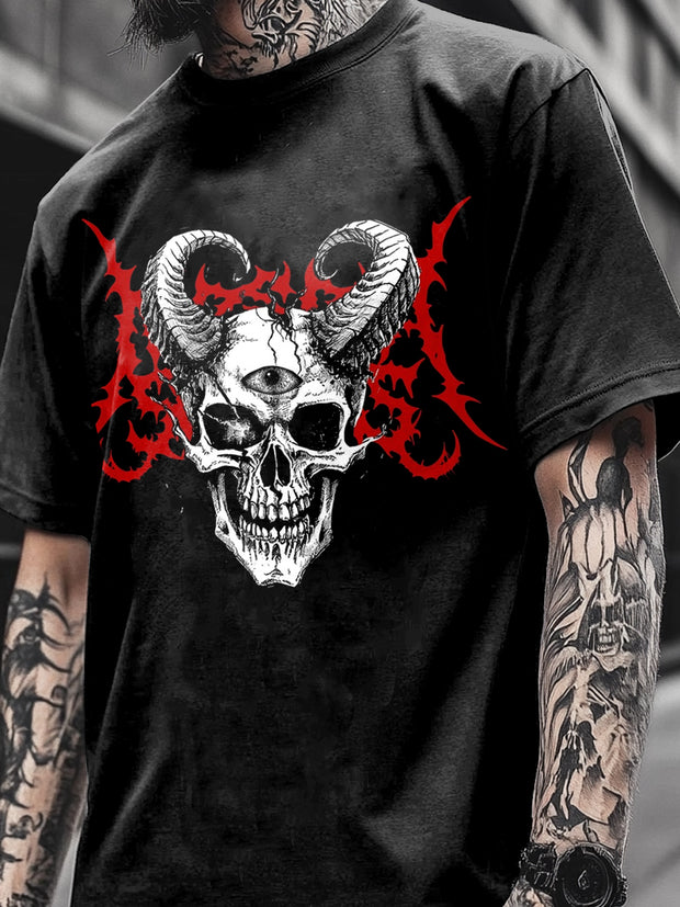 Fashion Skull Demon Totem Casual T-shirt