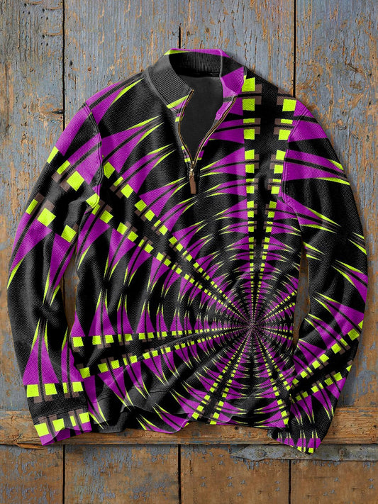 Fashion Fantasy Print Casual Zipper Sweatshirt