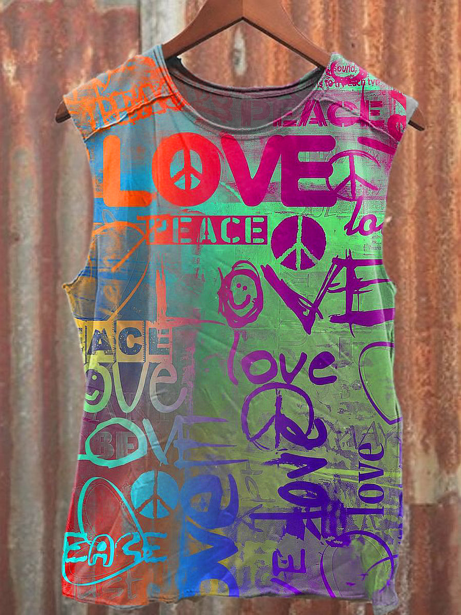 Men's Casual Colored Letters Printed Tank Top