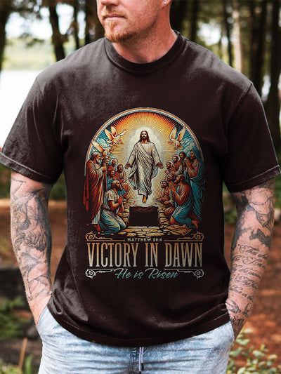 Jesus Printed Vintage Fashion Loose Short Sleeve T-Shirt