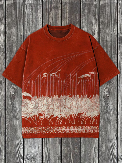 Vintage Christ Print Casual Short Sleeve T-Shirt