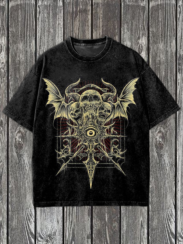 Gorgeous Skull Illustration Casual Short Sleeve T-Shirt