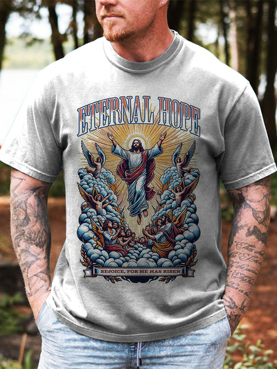 Jesus Printed Vintage Fashion Loose Short Sleeve T-Shirt