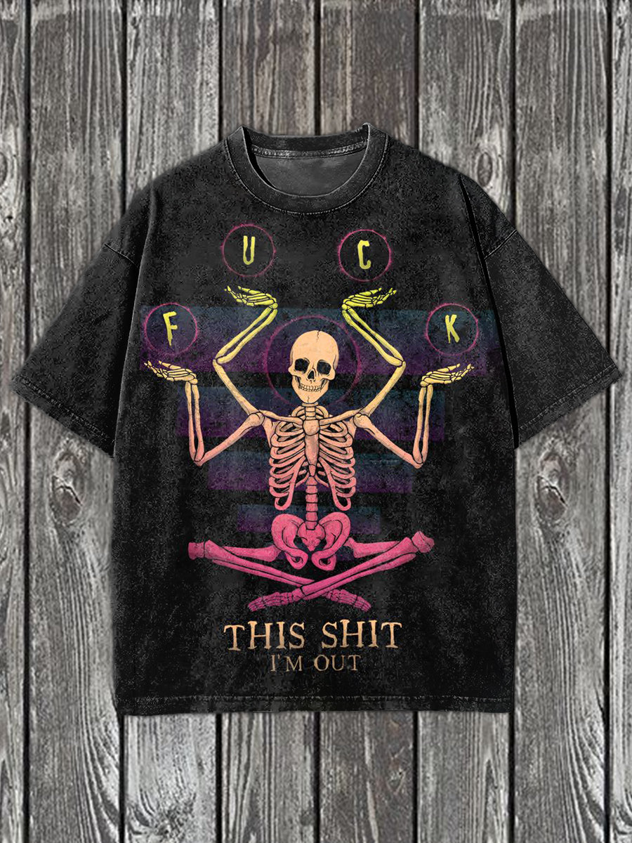 Gorgeous Skull Illustration Casual Short Sleeve T-Shirt