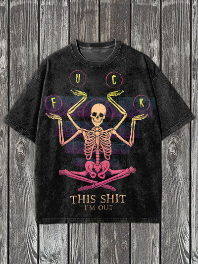 Gorgeous Skull Illustration Casual Short Sleeve T-Shirt