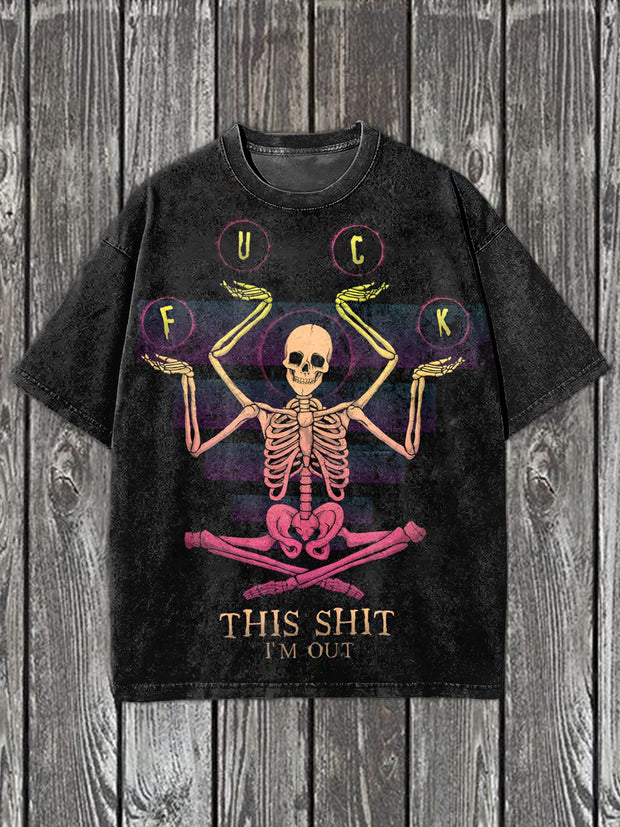 Gorgeous Skull Illustration Casual Short Sleeve T-Shirt