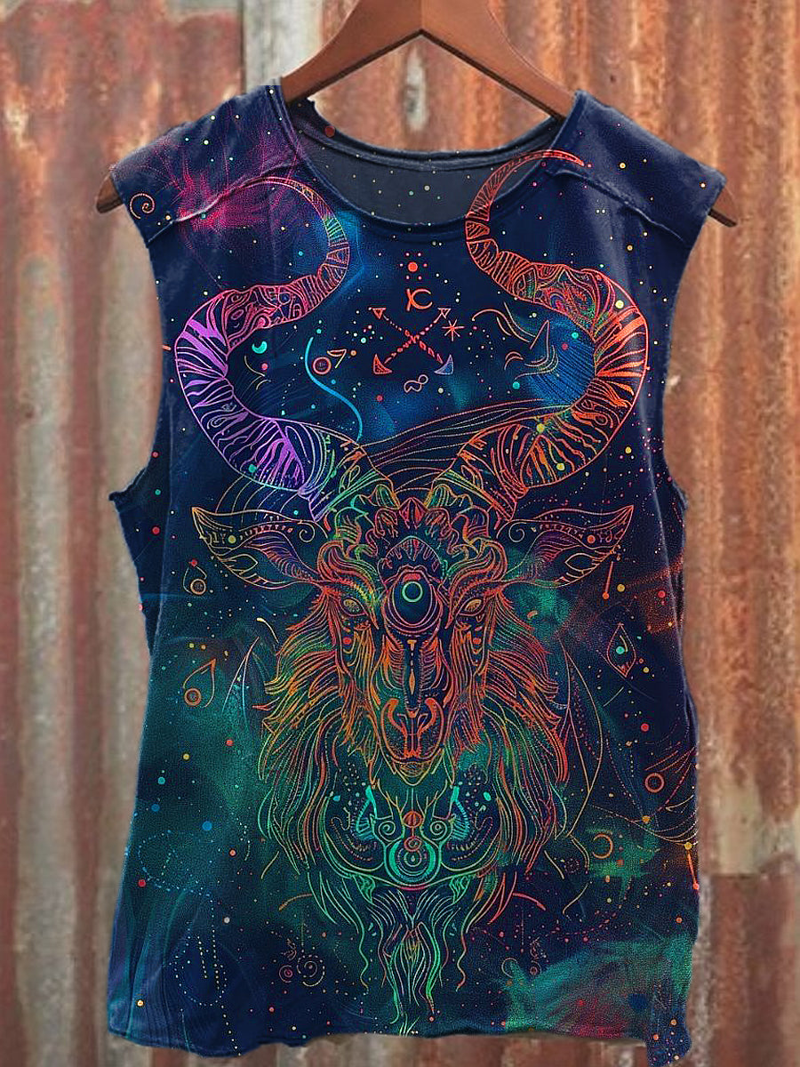 Men's Casual Sheep Printed Tank Top