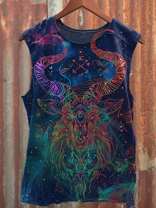 Men's Casual Sheep Printed Tank Top