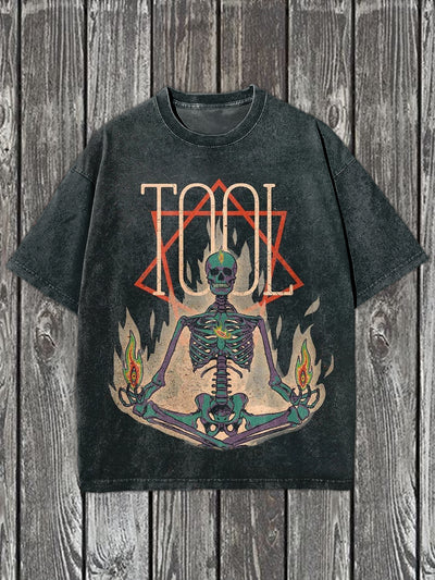 Gorgeous Skull Illustration Casual Short Sleeve T-Shirt