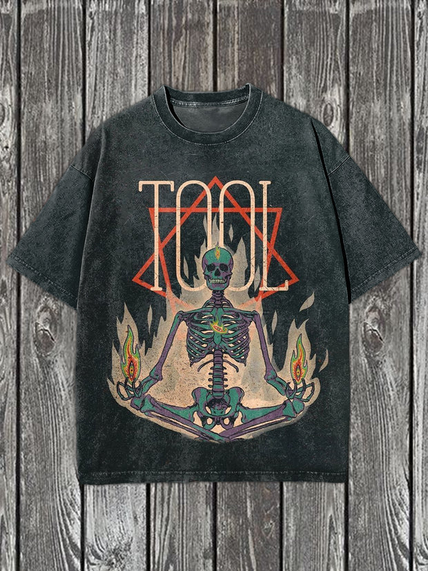 Gorgeous Skull Illustration Casual Short Sleeve T-Shirt