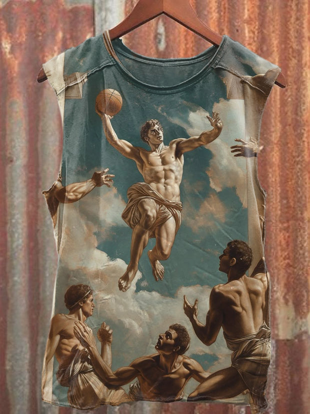Retro Funny Illustration Printed Casual Tank Top