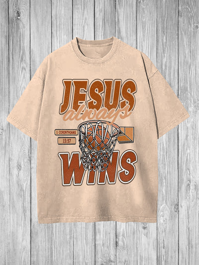 Vintage Christ Printed Vintage Fashion Loose Short Sleeve  T-Shirt