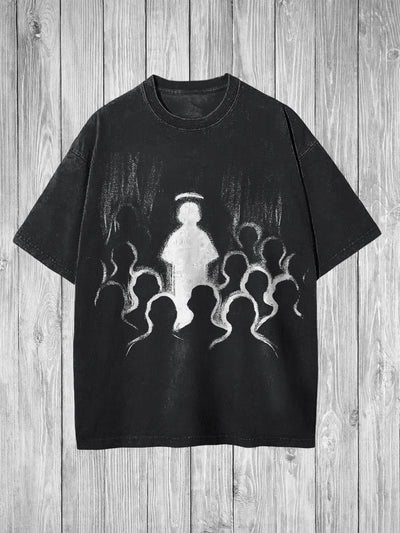 Vintage Printed Vintage Fashion Loose Short Sleeve  T-Shirt