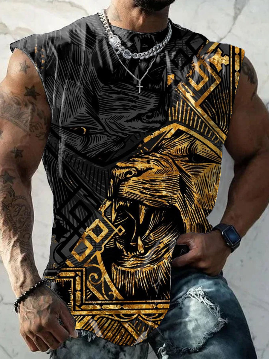 Retro Funny Illustration Printed Casual Tank Top
