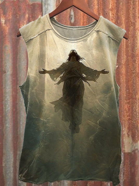 Men's Casual Jesus Printed Tank Top