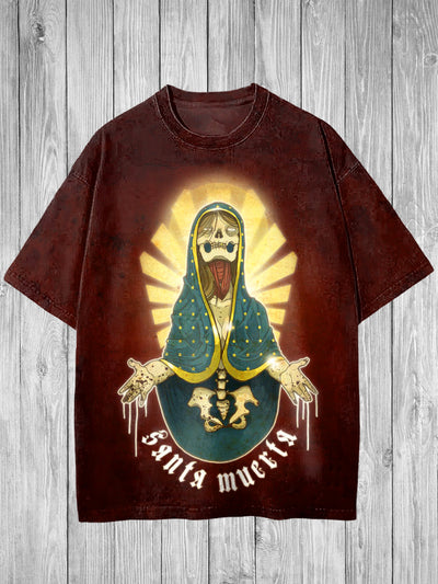 Religion Printed Vintage Fashion Loose Short Sleeve T-Shirt