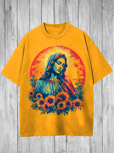 Religion Printed Vintage Fashion Loose Short Sleeve T-Shirt