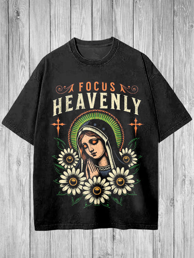 Religion Printed Vintage Fashion Loose Short Sleeve T-Shirt