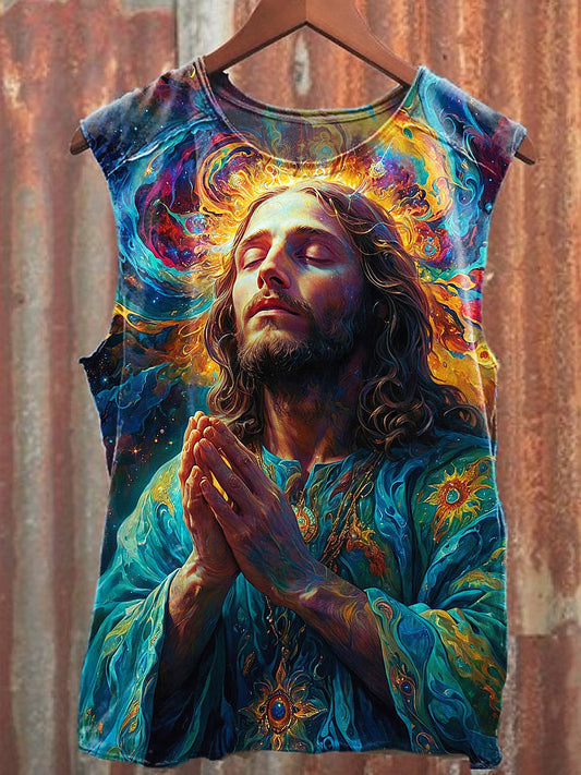 Men's Casual Religion Printed Tank Top