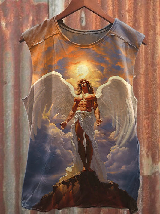 Men's Casual Religion Printed Tank Top