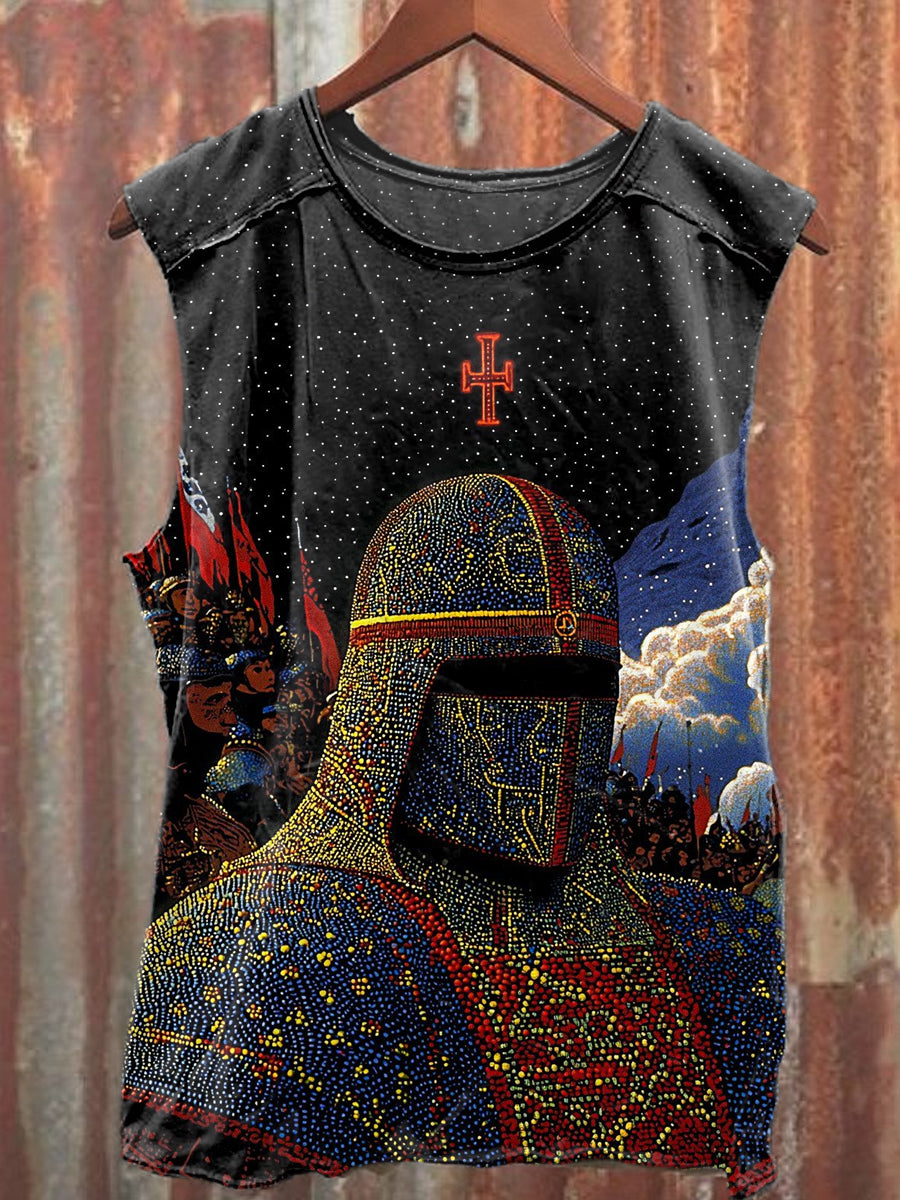Vintage Crusader Art Print Casual Cotton Tank Top