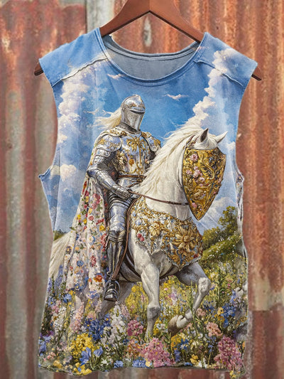 Vintage Crusader Art Print Casual Cotton Tank Top