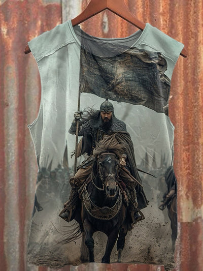 Vintage Crusader Art Print Casual Cotton Tank Top