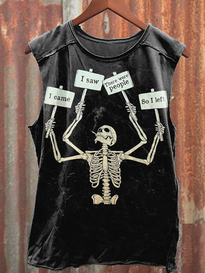 Men's Casual Skull Printed Tank Top