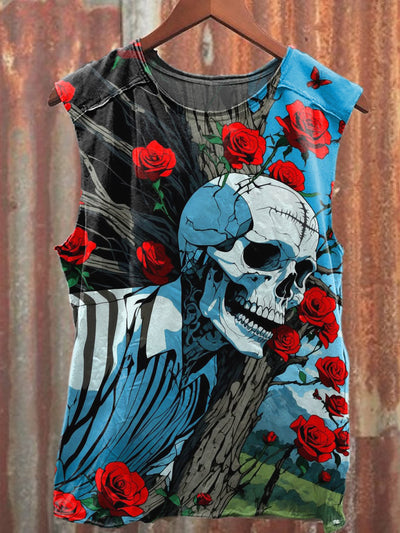 Men's Casual Skull Printed Tank Top