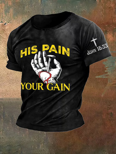 Retro Crusader Illustration Printed Casual Cotton T-Shirt