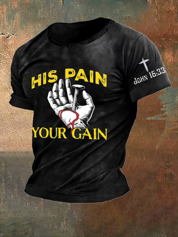 Retro Crusader Illustration Printed Casual Cotton T-Shirt