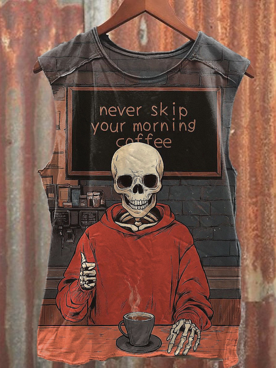 Men's Casual Skull Printed Tank Top