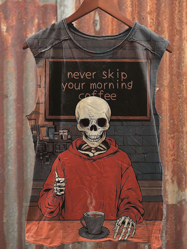 Men's Casual Skull Printed Tank Top