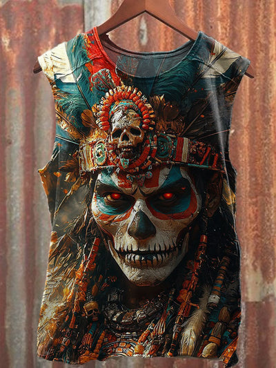 Men's Casual Skull Printed Tank Top