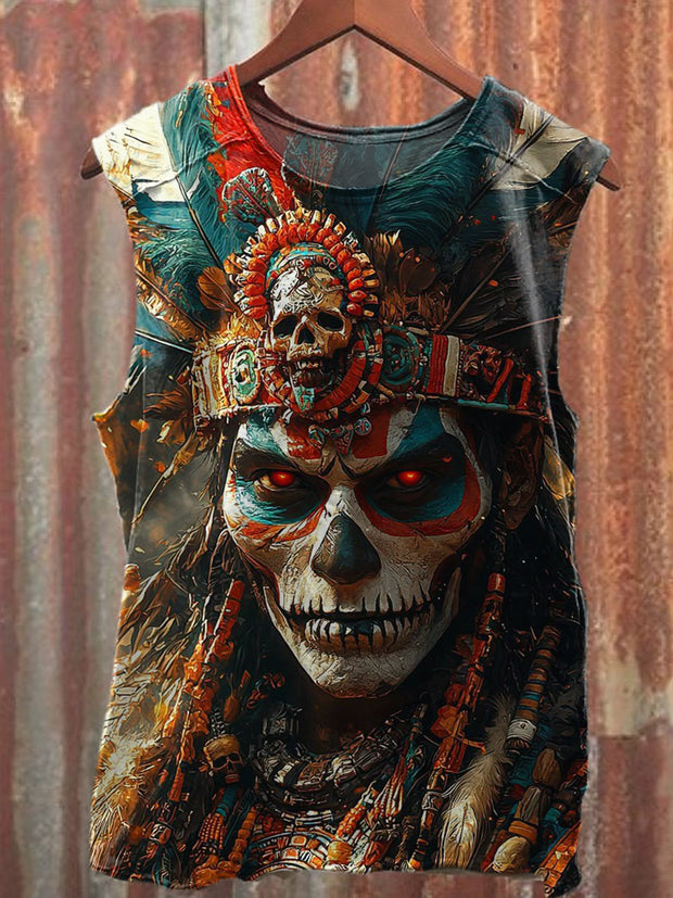 Men's Casual Skull Printed Tank Top