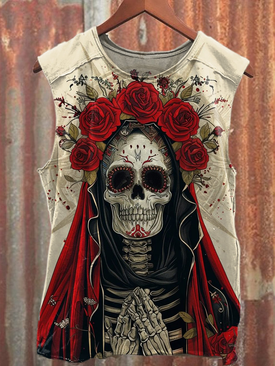 Men's Casual Skull Printed Tank Top