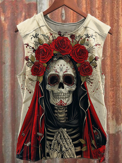 Men's Casual Skull Printed Tank Top