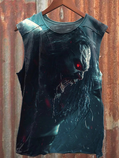 Retro Thriller Hunter Art Print Casual Cotton Tank Top