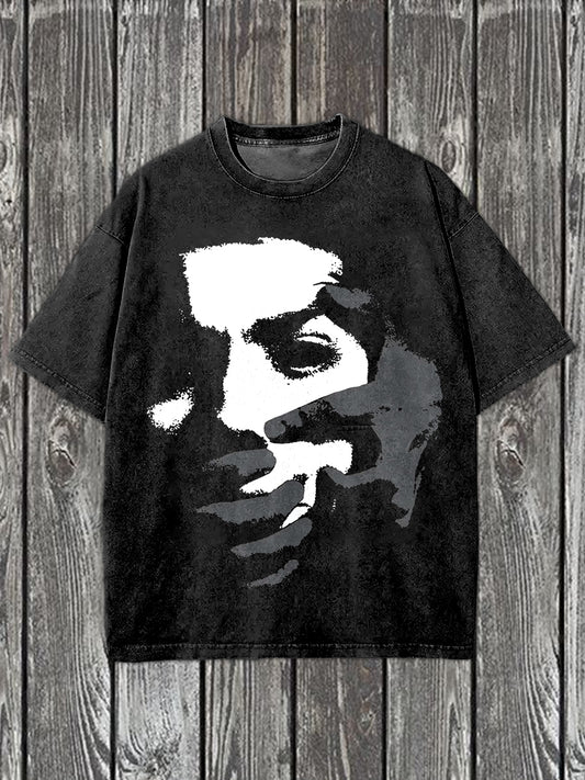 Retro Graffiti Art Print Casual Short Sleeve T-Shirt