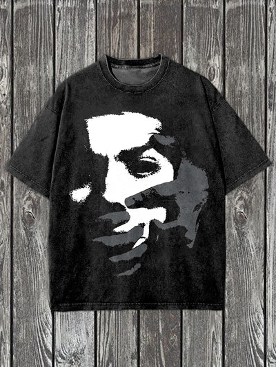 Retro Graffiti Art Print Casual Short Sleeve T-Shirt