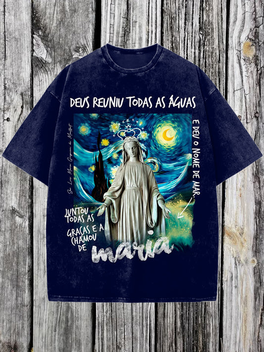 Religion Printed Vintage Fashion Loose Short Sleeve T-Shirt
