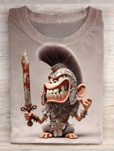 Retro Funny Art Print Casual Short Sleeve T-Shirt