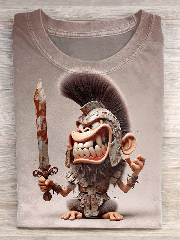 Retro Funny Art Print Casual Short Sleeve T-Shirt