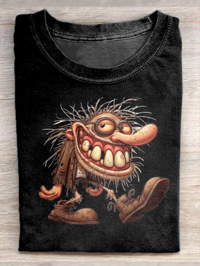Funny Monster Art Print Casual Short Sleeve T-Shirt