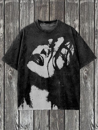Retro Graffiti Art Print Casual Short Sleeve T-Shirt